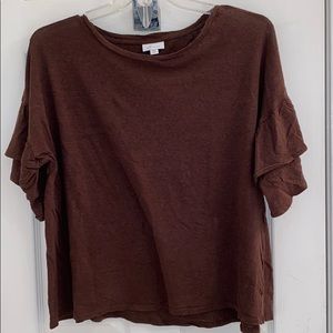 Tiered sleeve linen top